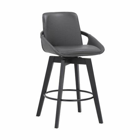 SEATSOLUTIONS Baylor Swivel Faux Leather Wood Bar or Counter Height Stool SE2756909